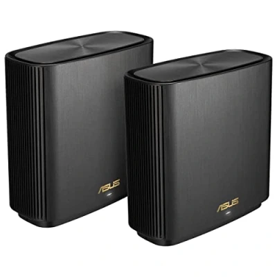 Imagen de ASUS ZenWiFi XT9 2 Pack, Sistema WiFi 6 Mesh Tribanda para Toda la Casa AX7800, Hasta 530 m2, a 7.8 Gbps, 3 SSID, Seguridad de Red y Controles Parentales, Puerto 2.5G, Color Negro