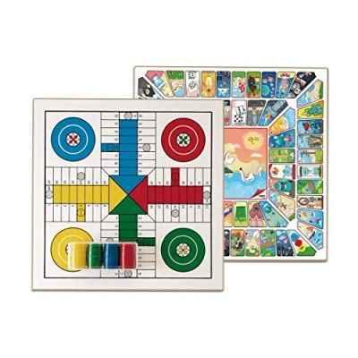 Imagen de Cayro Tablero Parchís y Oca de Madera Juego Mesa Familiar Fácil Transportar Diversión Garantizada