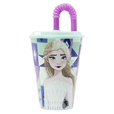 Imagen de Stor Vaso Infantil Reutilizable con Tapa y Pajita de 430 ml Frozen
