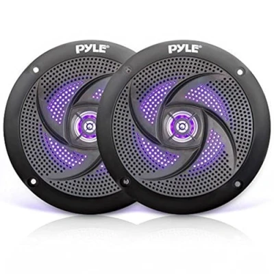 Imagen de Waterproof Rated Marine Speakers, Low Profile Slim Style Speaker Pair with Built in LED Lights, 4.0&#039;&#039; Inch (100 Watt)