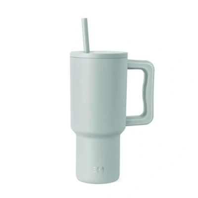 Imagen de Simple Modern Vaso Térmico con Pajita y Asa Taza Termica café para Llevar Botella de Agua Acero Inoxidable Aislado helado Trek 890ml Sea Glass Sage