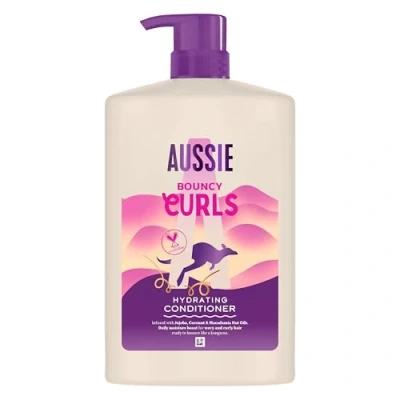 Imagen de Aussie Bouncy Curls Acondicionador Hidratante 1000ml, hidratación Diaria para pelo Ondulado y Rizado, enriquecido con Aceites de Jojoba, Coco Macadamia, sin Aplastar, vegano CrueltyFree