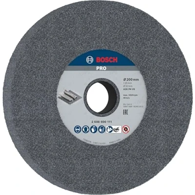 Imagen de Bosch 2 608 600 111 Disco de amolar para esmeriladoras dobles 200 mm, 32 36 (pack 1)