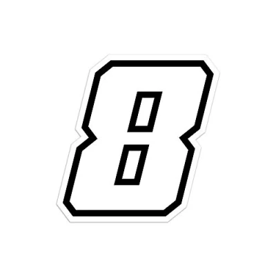 Imagen de 4R Quattroerre.it 13368 Número Racing 8 Moto GP, Blanco, 10 x cm