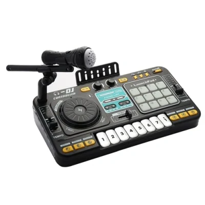 Imagen de el mezclador de DJ y reproductor discos para niños se pueden conectar al micrófono Bluetooth