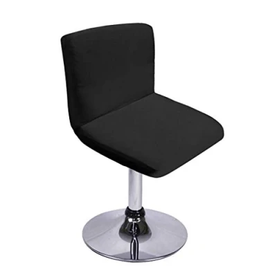 Imagen de BTSKY Funda para Taburetes de Bar con Respaldo Elástica Silla Comedor Corta y Giratoria, Color Negro