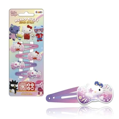 Imagen de CRAZE Hello Kitty Hair Clip, 4 Horquillas Para El Pelo Niñas de Kitty, 2 diseños diferentes (2 unidades cada)