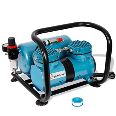 Imagen de Compresor de aerógrafo Duo Power Efficient El kit doble cilindro con carcasa protectora para artistas, equipado base cada (compresor Efficient)
