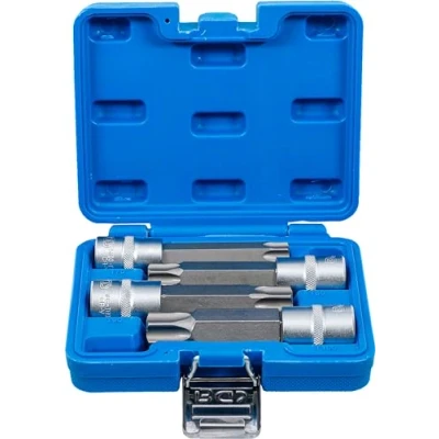 Imagen de BGS 5103 Juego de puntas vaso entrada 12,5 mm (1/2&quot;) perfil en T (para Torx) con perforación 4 piezas