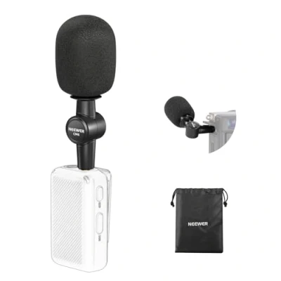 Imagen de NEEWER 3,5mm Micrófono Omnidireccional TRS para Grabadora Cámara DSLR, Mini Entrevista Vlog, Compatible con Rode Wireless GO II 2 CM28 dji Transmisor Inalámbrico, CM4