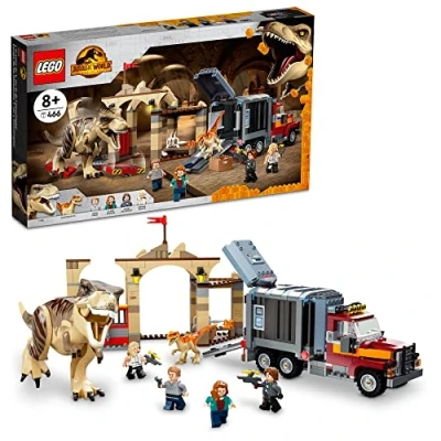 Imagen de LEGO Jurassic World T. rex &amp; Atrociraptor Dinosaur Breakout 76948 Juego de juguetes construcción para niños 8 años en adelante (461 piezas)