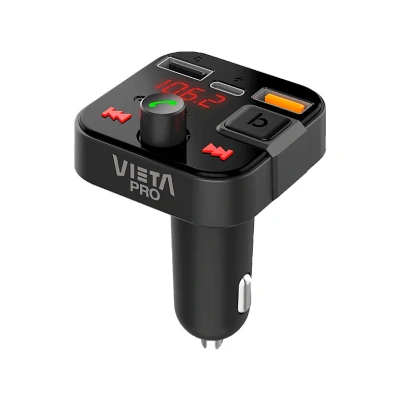 Imagen de Transmisor FM Vieta Pro MFV99BK, Manos libres, Quick Charge 3.0, USB C, Negro