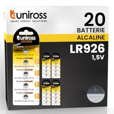Imagen de Uniross pila de AG7 / LR926 LR927 G7 LR57 195/395 1,5 V pilas alcalinas botón 20