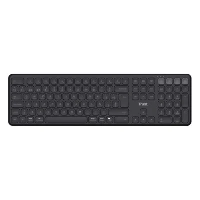 Imagen de Teclado Trust Vaiya, Inalámbrico, Multidispositivo, Tamaño completo, Negro