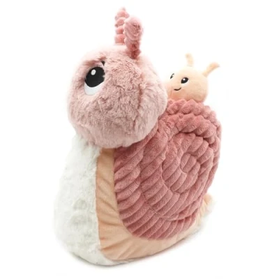 Imagen de Les Déglingos PTITPOTOS Speedou l&#039;Caracol Maman Baby Peluche Suave Nacimiento Rosa 22 cm
