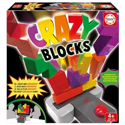 Imagen de Educa Crazy Blocks el Juego de Bloques más Explosivo. Sé rápido colocando o saltaran por los Aires. Dos Niveles dificultad. A Partir 4 años (20089)