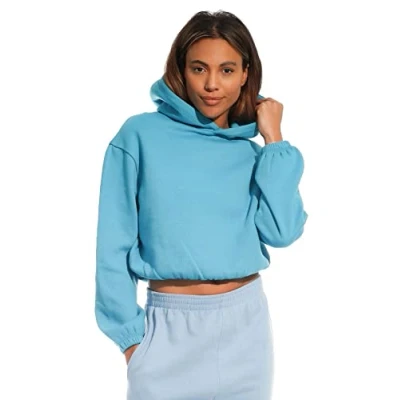 Imagen de Light &amp; Shade Sudadera corta con capucha para mujer, verde azulado, M
