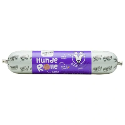 Imagen de PURBELLO Rollo de cabra para perros con zanahorias y hierbas, comida monoproteína alto porcentaje carne, húmeda perros, salchicha resistente a cortes sin cereales, 8 x 400 g