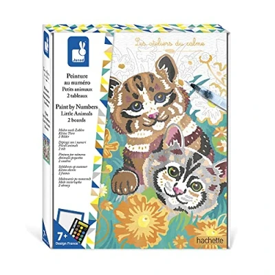 Imagen de Janod Estuche Pintura por Números Perros y Gatos Para Hacer 2 Cuadros Les Ateliers du Calme Actividades Creativas Arte Manualidades A partir de 7 Años, J07984