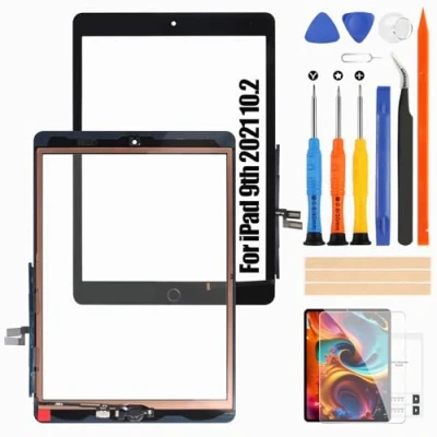 Imagen de Atwist Pantalla para iPad 10.2 9th 2021 Generación Touchscreen, A2602 Touch Screen Digitizer Cristal Reemplazo A2603 A2604 A2605 (con botón de inicio, no LCD) (negro)