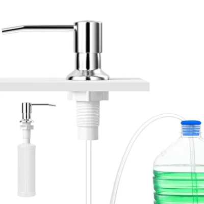 Imagen de Traxenta Acero Inoxidable Dosificador de Jabon, Dispensadores Jabon para Baño Repuesto, Dispensador Detergente, Bajo Cocina Encimera Soap Dispenser 500Ml, Rellenable con Detergente Traje
