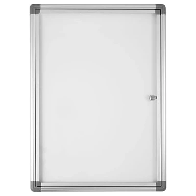 Imagen de Danieli Store Tablón de anuncios con cerradura para 4 folios A4 Tablones magnéticos aluminio pared, puerta abatible metacrilato