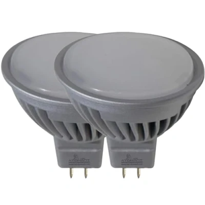 Imagen de LED ATOMANT Pack 2x Bombilla MR16 12V/24V 7W Regulable. Color Blanco Neutro (4500K). 600 Lumenes. 120 grados. GU5.3
