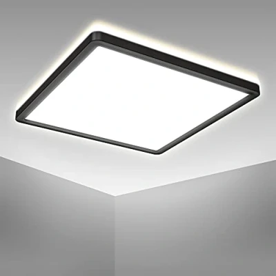 Imagen de B.K.Licht Panel de LEDs con retroiluminación indirecta I luz techo Ultra plano 28mm Color blanca neutra 293x293mm plafon led