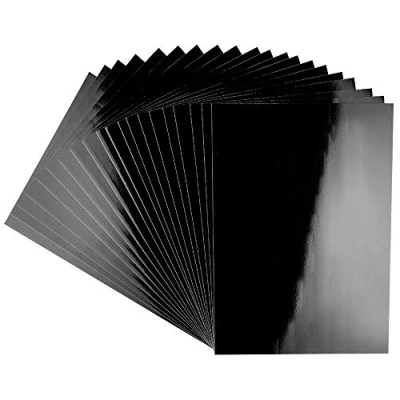Imagen de Ideen mit Herz Cartulina brillante, DIN A4, 200 g/m², 20 hojas (negro, autoadhesivo)
