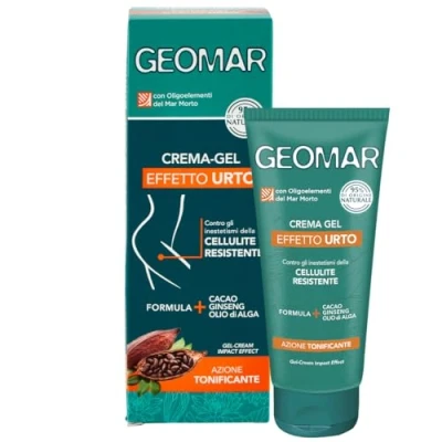 Imagen de GEOMAR Crema Gel Efecto Impacto, Acción Tonificante contra los Inestetismos de la Celulitis Resistente, Ingredientes 95% Origen Natural, Made in Italy, 200 ml