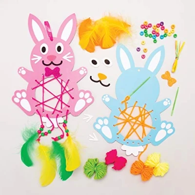 Imagen de Baker Ross Atrapasueños con Conejito de Pascua Paquete 4, Manualidades para Niños (AT398)