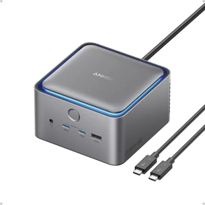 Imagen de Anker Prime TB5 Docking Station, 14 Ports Thunderbolt 5 Station with 140W MAX Charging, 120Gbps Transfer Ambient LED Lighting, Cooling System, Up to 8K Display for 5/4 Laptops