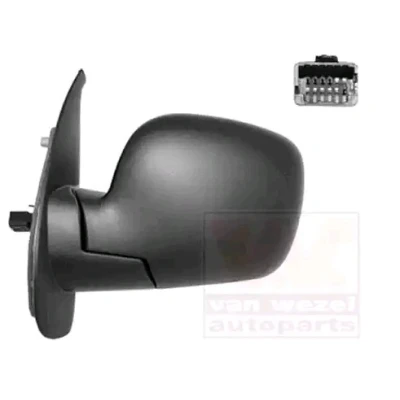 Imagen de espejo retrovisor Van Wezel 4312807 izquierda negro completo, convexo, para ajuste elect. espejo, calefactable RENAULT: Kangoo II Express