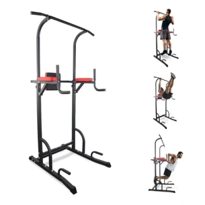 Imagen de Mobiclinic® Fitness, Estación de Fondos, MultiFit, Soporta 200KG, Altura y Respaldo Regulables, Resistente, Marca española, Dominadas, Torre Multifuncional, Power Tower, Gimnasio en casa, Pull up