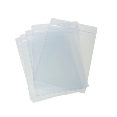 Imagen de CKB Ltd Fundas para tarjetas de identificación Bolsillo transparente portador A6 vertical grande, bolsos plástico 17,5 cm x 11,8cm capacidad tamaño la tarjeta 105 148 mm 10 Piezas