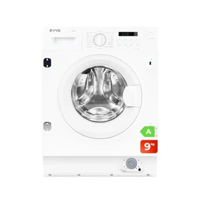 Imagen de EVVO Lavadora Integrable 9kg, Vapor, Eficiciencia Clase A, Motor Inverter, Lavado Rápido 15&#039;, Bajo consumo, 1350 rpm, 15 programas, Carga frontal, Blanco, Aura (9Kg)