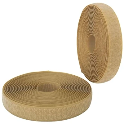 Imagen de AERZETIX C65923 Cinta/rollo de scratch 20mm 5 metros auto agarre organizador/sujetacables tira enganche bolsa prenda correa color: arena en poliamida y poliéster