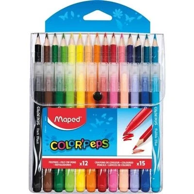 Imagen de Maped Jungle Set con 12 rotuladores y 15 lápices de colores