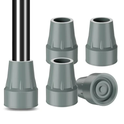 Imagen de supregear 4pz Puntas 22 mm para Bastón, Goma Reforzada, Antideslizantes, Fácil Instalación, Muletas y Bastones, Gris
