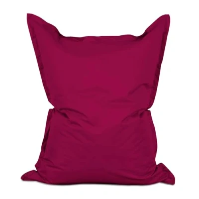 Imagen de Lumaland Puf gigante XXL 140 x 180 cm Cojín impermeable para interior y exterior con más de 3 millones perlas EPS adaptables Bean Bag funda lavable [vino tinto]