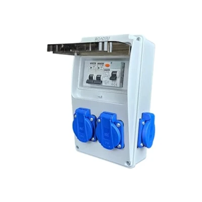 Imagen de RoadEu Distribuidor de Corriente 230 V 4 enchufes Schuko con Interruptor protección Fi 40 A y 2 x C 16 A. para
