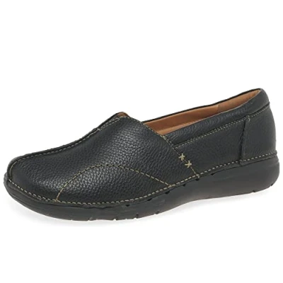 Imagen de Clarks Un Loop Stride, Mocasines Mujer, Piel Negra, 38 EU