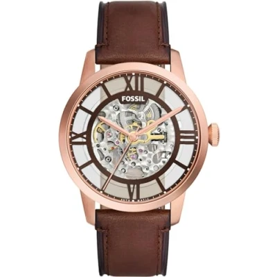 Imagen de Fossil Reloj Analógico para Hombre de Cuarzo con Correa en Acero Inoxidable ME3259, 44MM, Marrón Oscuro