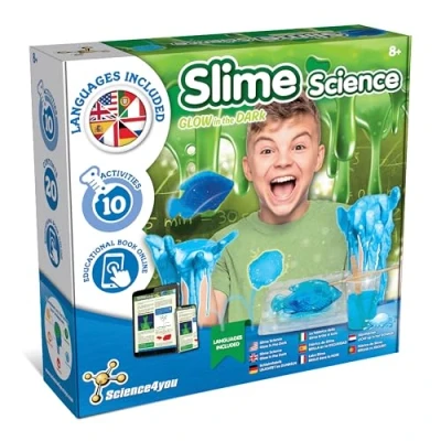 Imagen de Science4you Fabrica de Slime Kit Completo con 10+ Experimentos, Asmr para Hacer Slimes que brillan en la oscuridad, Juguetes Niños +8 Años, Juegos Regalos