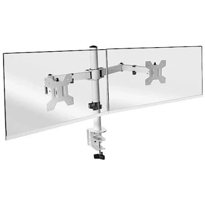 Imagen de Soporte De Monitor Dual Brazo Para Pantallas Hasta 27 Mars Gaming Marm2, Compatible Con Vesa75 Y Vesa100, Blanco