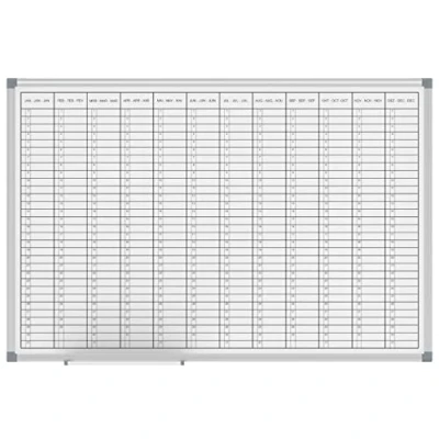 Imagen de MAUL Maulstandard, Planificador anual para pizarra blanca magnética + grabable, con impresión de meses y días, 60 x 90 cm