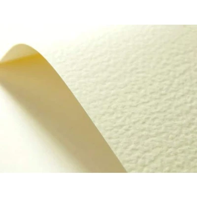 Imagen de Netuno 200x cartón gofrado martillado color marfil DIN A5 148x210mm 246g Elfenbens Chamois cartulina unilateral papel estampado para impresoras tarjetas diplomas invitaciones certificados menús libros