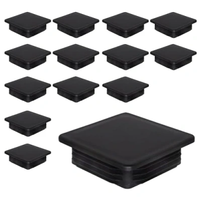 Imagen de SKIR&#039;CO 14 tapones cuadrados de plástico 90 x mm, tapas tubo mate, insertos cuadrados, para postes valla, color negro RAL 9005