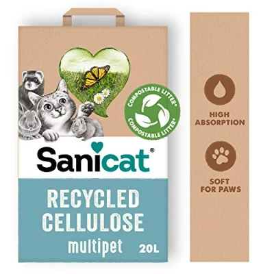Imagen de Sanicat Papel Prensado para Conejos Roedores lecho Hamster cabayas Reciclado pelet (20 litros)