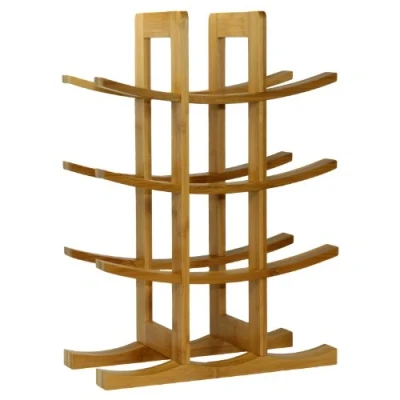Imagen de Oceanstar Natural Bamboo Wine Rack Botellero, Bambú, Rojo, 11.75 in. L x 5.75 W 15.75 H